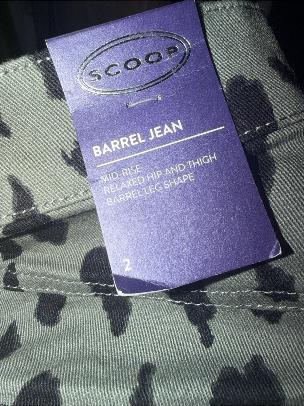 Scoop Barrel Jean in Gray Leopard Print